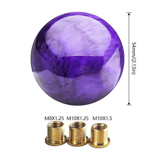 Bilmodificeret marmorstjerne gearknop med adapter lilla Purple