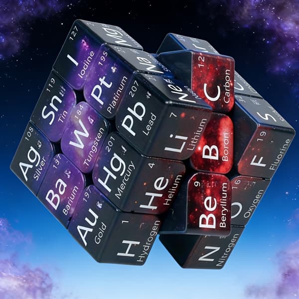Starry Sky Chemical Elements 3x3 Cube Puzzle, Medium Difficulty Debut, High-Resolution Printing Extremely Durable Starry Sky Style Starry Sky Style