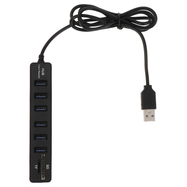 USB-hub Multifunktionell Hub USB-delare USB2.0 Data Hub Praktisk USB-delare USB2.0 Data Hub Svart 2.2X112.5CM Black 2.2X112.5CM