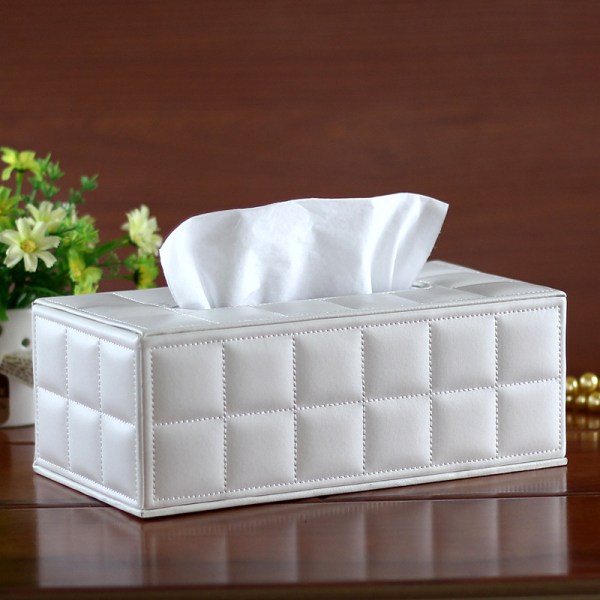 Luksus 5-stjernet Hotel Style Tissue Box Cover - Robust og stilfuld Tissue Box Holder med en tilpasset højde og moderne PU Lea