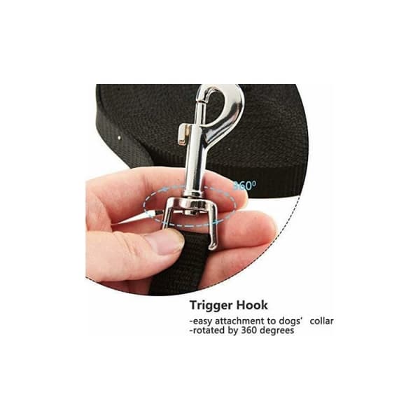 Dog Leash (10m Black), Dog Training Leash with Handle
