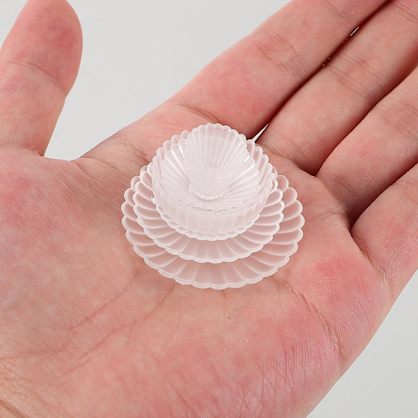 8 stk Miniatyr Servise Tiny House Servise Mini Kanne Plate Boller Leke Tiny House OrnamenterTranspa Transparent 4.1x0.6cm