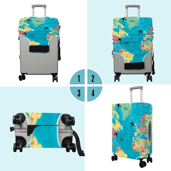Kuffertbeskyttelse Kuffertbeskyttelse Passer til 18-22 Tommer Hjulbeskyttelse Mønstrede Rejserelaterede Artikler Blomst Bagagebeskyttelse Elastisk S