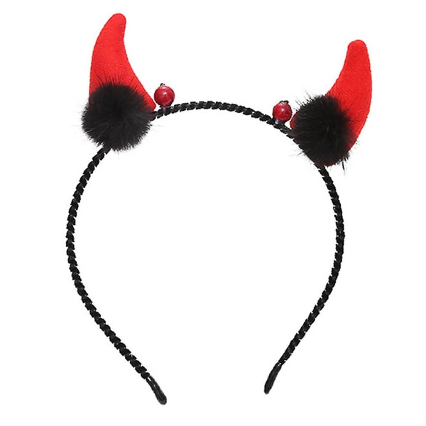 Halloween Pannband Horn Pannband Devil Horn Huvudbonad Cosplay FestdekorationRöd djävul