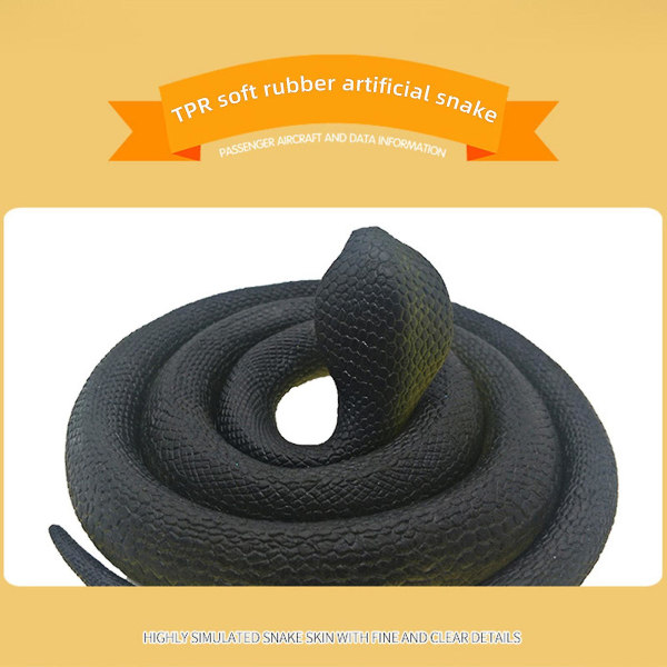 Realistiskt mjukt gummi Fake Snake Toy Trädgårdsrekvisita Skämt Skämt Present Stor Realistisk Gummi Snake Halloween Skrämmande leksak Flerfärgad