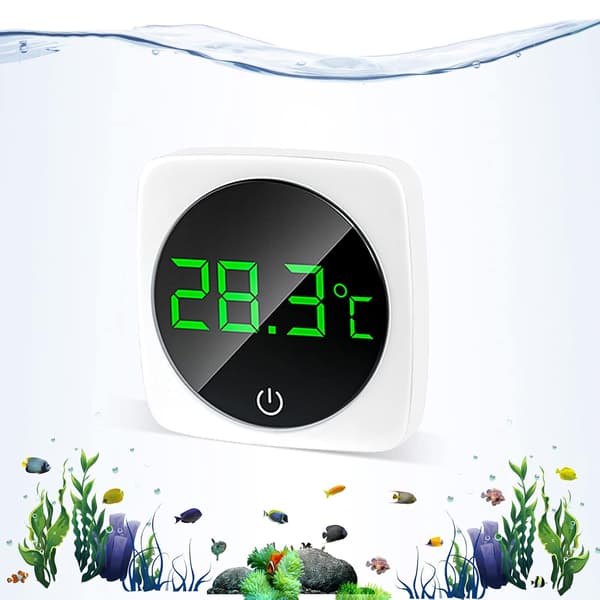 Akvarietermometer, Touchskærm, Nøjagtig Temperatursensor til Akvarium, Vandtermometer