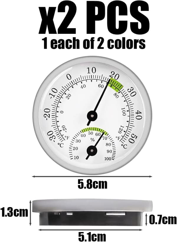 2 stk. rumtermometre, rumtermometer og hygrometer, minipeger-hygrometer, batterifrit termometer, til hjemmet