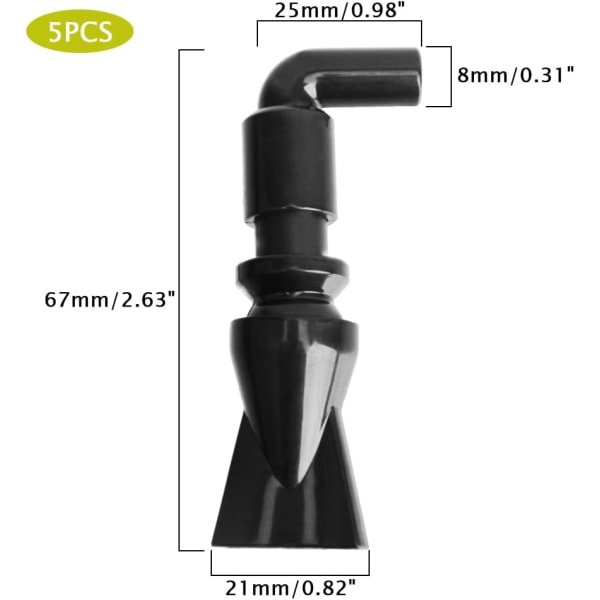 5 stk Akvarium Pumpedukknebbdyser, Vannutløpsrør Dyse 360° Fri Rotasjon Duckbill Dyse for Akvarium Fiskedam Husholdning Fiskedam