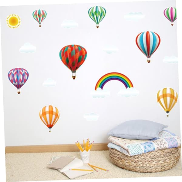 Rainbow Balloon Wall Decal PVC Sticker with Easy to Apply and Remove Features