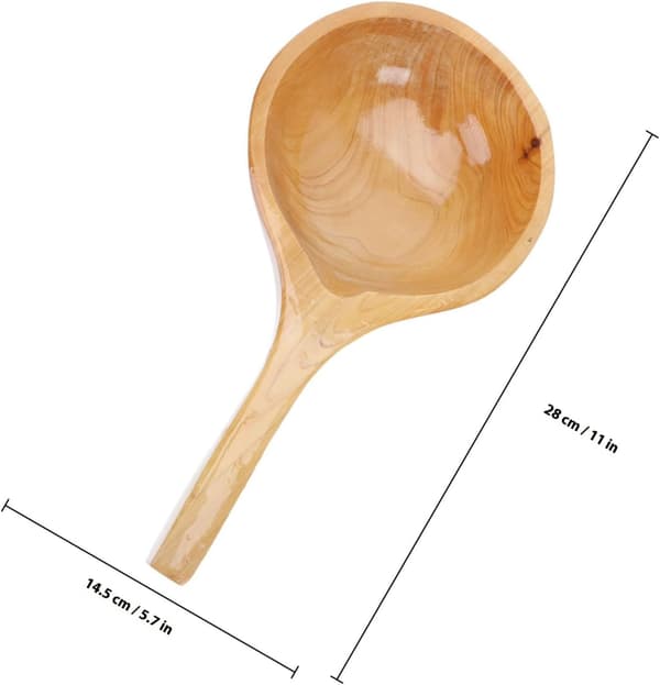Solid Wood Watering Can Lightweight Garden Water Scoop with Smooth Surface