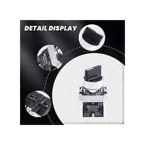 3-position rotary switch, NO, 22 mm latching mechanism, ZB2-BE101C, black