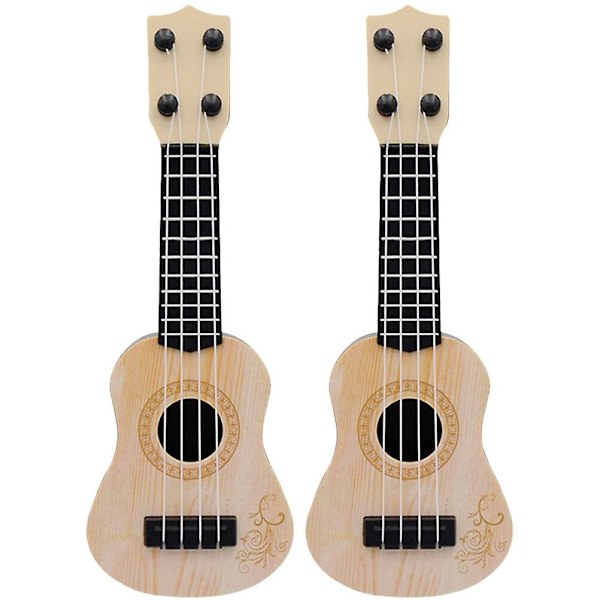 2 st Barn Ukulele Leksaker Plast Ukulele Musikinstrument Pedagogisk Leksak Beige 25X9X2.7CM