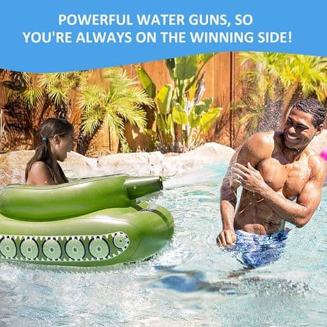 Inflatable Water Tank Ring, Giant Inflatable Pool Float with Water Gun. Inflatable Pool Float