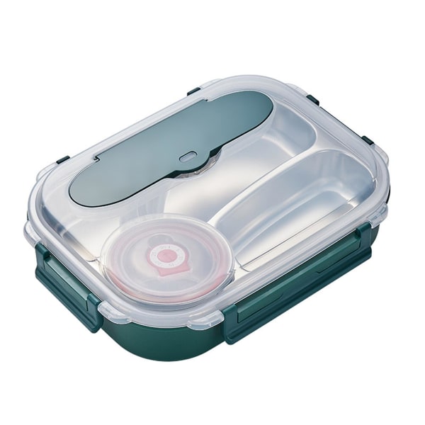 Bento Box Lunchbox i rostfritt stål för vuxna med isolerad påse och bestick, 1500 ml kapacitet, 4 komp. Green