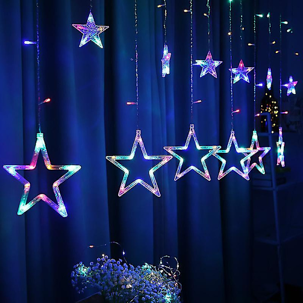 Julevinduelykter Batteridrevne Stjernelys, 8 Lysmoduser Med Fjernkontroll Hengende Julelys For Romfest Jul Thanksgiving Ind