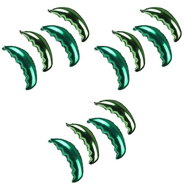 12 stk Folieballonger Kokos Palmblad Formet Ballong For Hawaii Fest Dekorasjoner (2 stk Drak Grønn 12 pcs 99*32cm