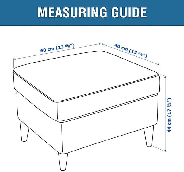 1PC (Vit Fjäder) Ottoman Överdrag Rektangulär Stretch Ottoman Cove