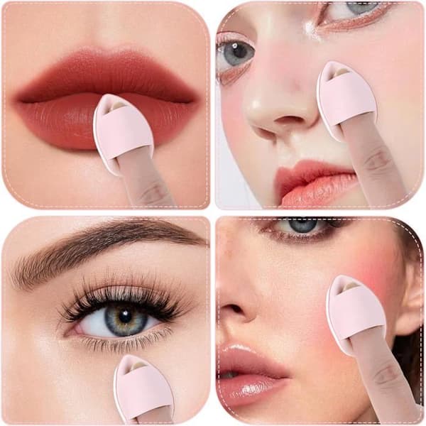 Sæt med 12 mini dråbeformede makeupsvampe til foundation, våd og tør makeup til kvinder og piger (pink)