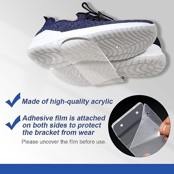 Flydende Sko Display Stativ - 6 Sko Hylde Kompatibel Med Væggen - Sneaker Levitation Display Sko Væghylde