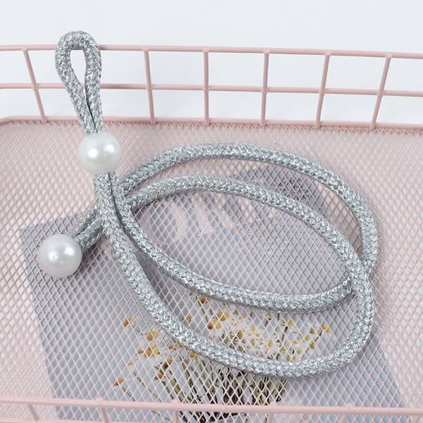 8 Pieces Curtain Tiebacks, Large Grey Pearl Curtain Tiebacks, Practical and Decorative Rope Curtain Tiebacks