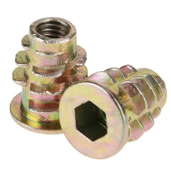 50 stk. M5*13 mm sinklegering sekskanthode møbelmuttere gjenget for treinnsetting