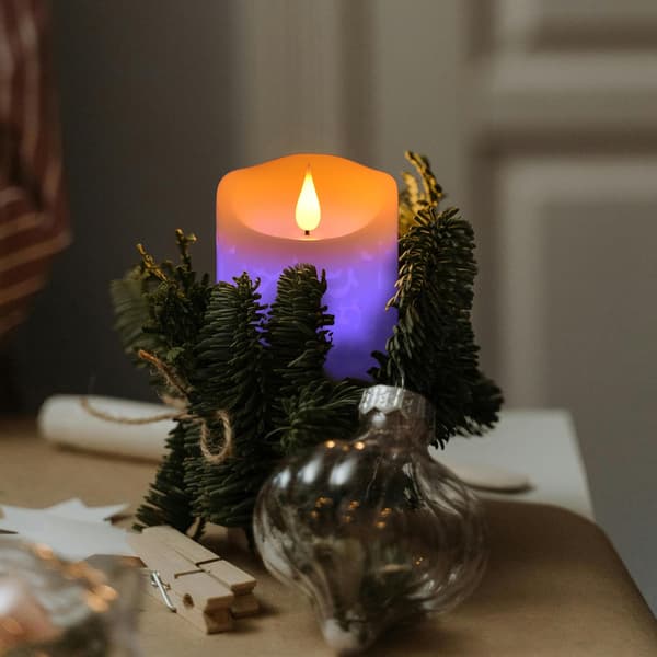 3-pack LED Flameless Candles, Color Changing Real Wax Candles with Remote Control, Timer & Flickering Flame