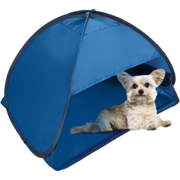 Pop-up Beach Shelter - Bærbart anti-UV strandtelt, vindtæt, picnictelt til små hunde, katte og andre små kæledyr, blå