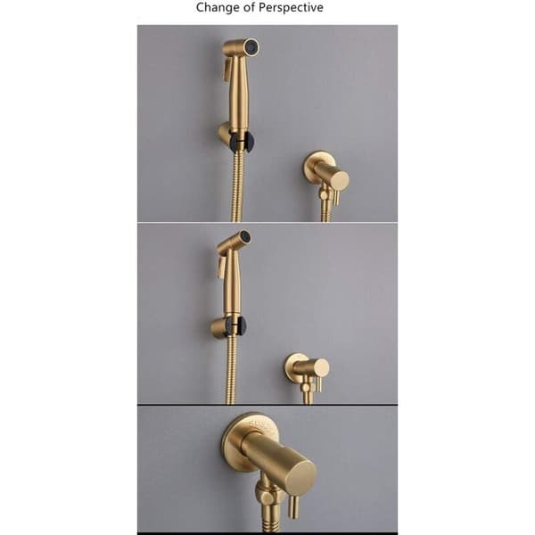 Bidébruser/Toilet Shattaf Sprøjte i Rustfrit Stål til Toilet, Bidébrusersæt (Guld)