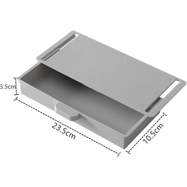Selvklebende Skuff Skjult Skrivebord Organizer For Sminkebord Hjemmekontor Skole (grå)