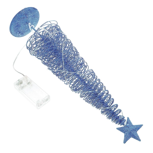 1 stk Lysende Juletrær Ornament Kreativt Juletrær Skrivebords Ornament Blå 8X8X36CM