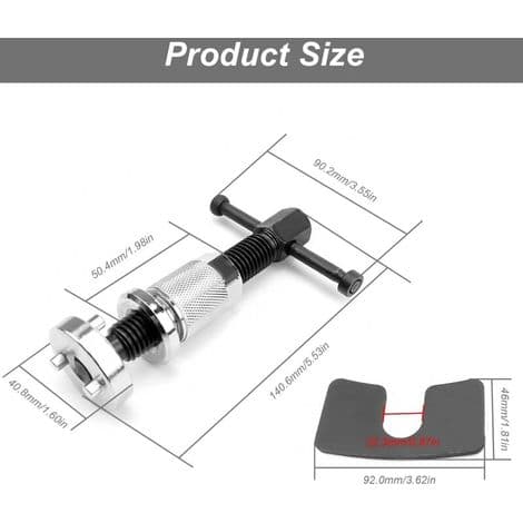 Brake Piston Retractor, Piston Retractor with 4-Tooth Mandrel on Both Sides, Universal Rear Brake Piston Retractor, for Most Models