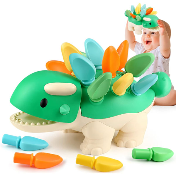 Dinosaurusten lajittelu Montessori-lelu, Montessori-aistilelu hienomotoristen taitojen kehittämiseen, vauvan opetuslelut, lasten opetuspeli