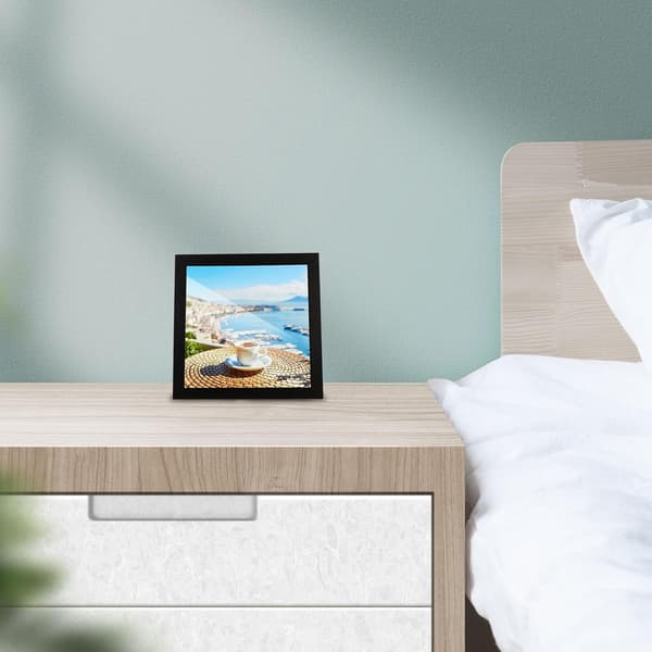 Square Wooden Photo Frame Simple Creative Design Black Wood Material Stable Movable Support