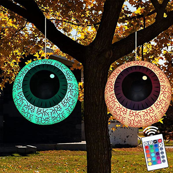 Halloween Oppblåsbar Gresskar Øyeeple 23 Tommer Diameter Innendørs Utendørs Dekorasjon Gresskar