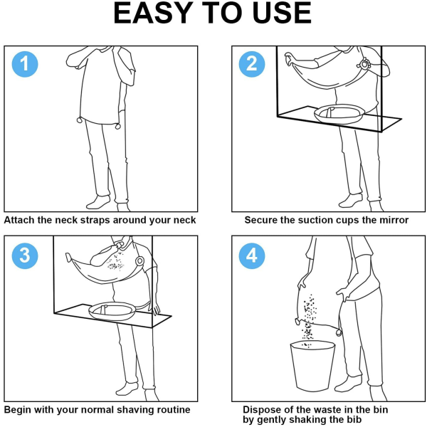 Vita presenter till pappa/män från dotter son, Beard Catcher haklappsförkläde, med 4 sugkoppar Presenter till farfar/honom, fars dag/födelsedag