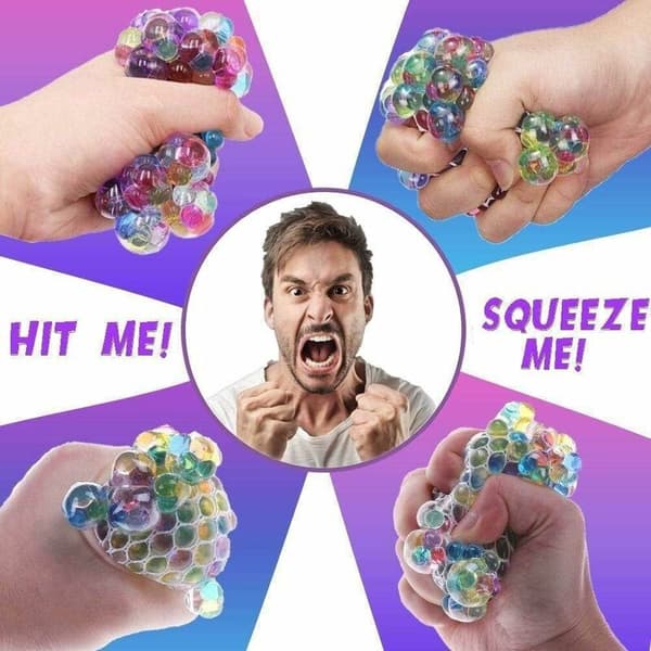 Anti Stress Bollar Druva 6 cm Squishy Mesh Boll Squeeze Boll Multi
