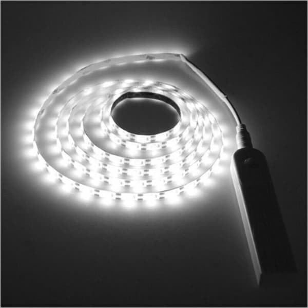 Motion Sensor LED Strip, 1M Rechargeable Wardrobe Light, LED Motion Sensor for Wardrobe/Shelf/Entrance/Garage/(1M)