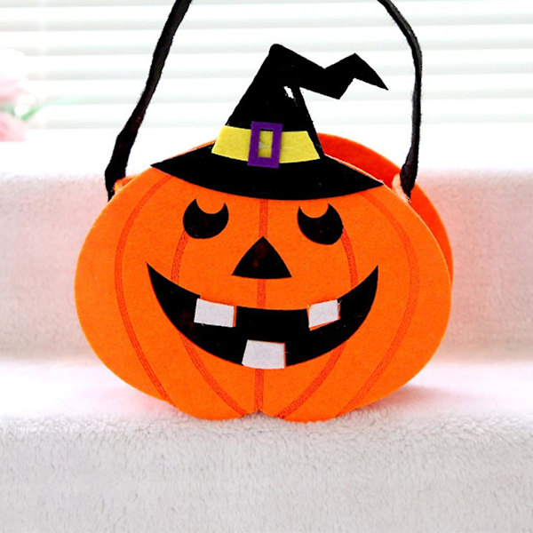 Halloween-karkkipussi Piirretty Noita Kurpitsa Temppu Tai Herkku Karkkipussi Kantokassi