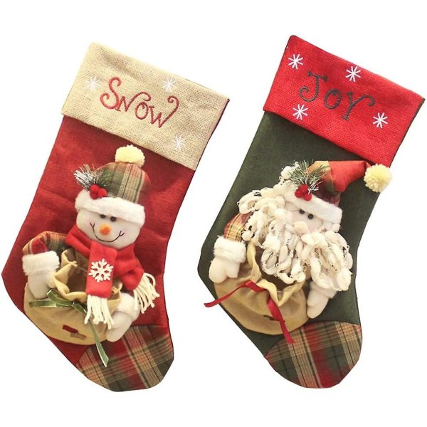 Sokker Hjem Juletræ Gavepose Dekoration Sokker Candy Christmas Snowman Æbletaske Santa Claus Creative Thanksgiving Pendant (farve: Sæt, Størrelse: