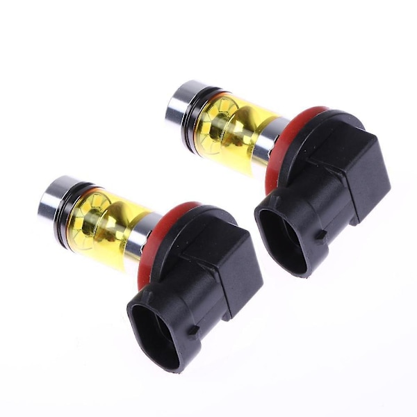 2 X Högeffekts LED-lampor 100W H8 H11 Gul Dimljus 2828 20LED Strålkastarlampa