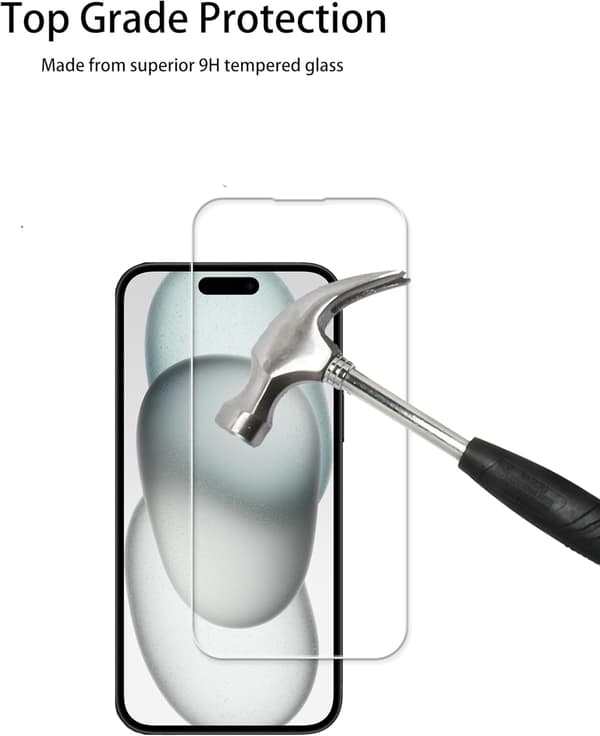 3-pack - Tempered Glass Screen Protector for iPhone 15