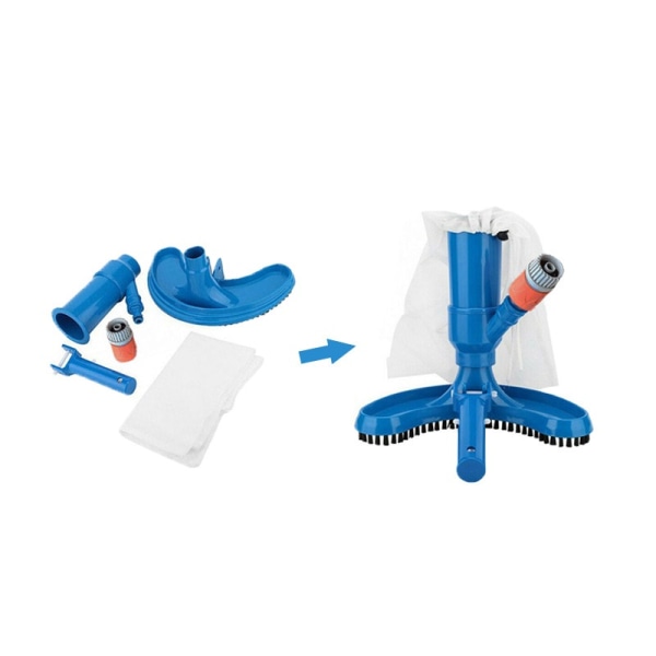 Mini Jet svømmebassengstøvsuger med bærbart hurtigrengjørende sugehode med børste og slangetilkobling (slange ikke inkludert)