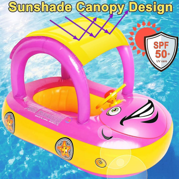 Uppblåsbar Babypool Float med Tak - Lila Purple