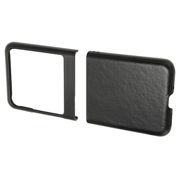 Foldable Phone Case Phone Protective Case ABS Anti Scratch Minimalist Phone Accessory for Motorola Razr 40 Ultra Black Leather Pattern
