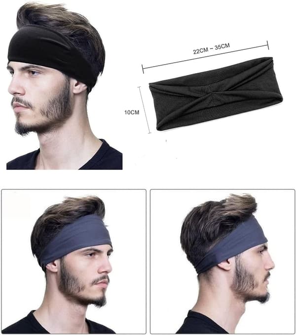 Sportssvettebånd, elastisk båndsett, 4 farger