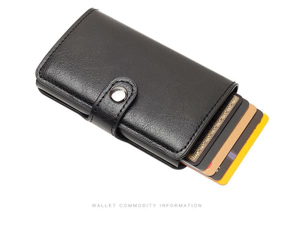 (Sort) Sort RFID NFC-beskyttelse Pung Kortetui 5 kort (G