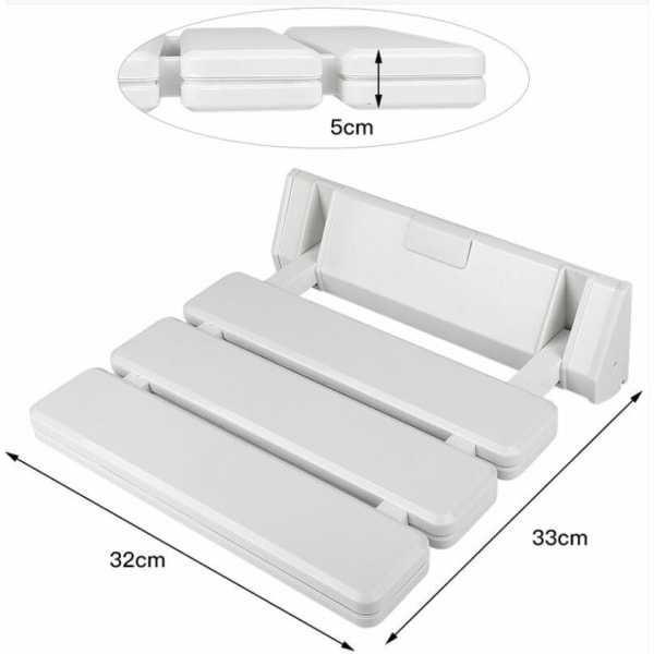Blå Foldbar Bruserstol i Aluminium og ABS, 330 x 320 x 70 mm