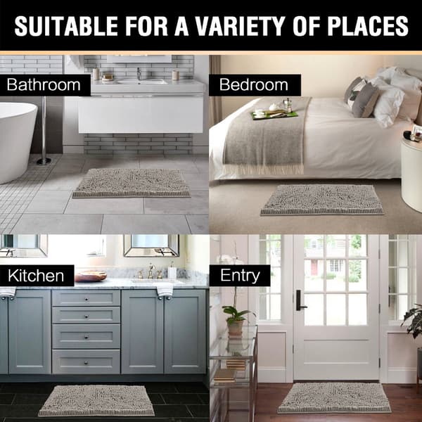 Microfiber Bathroom Mat, Bath Mat Length 17*24 inches, Toilet Mat, Soft, Non-Slip