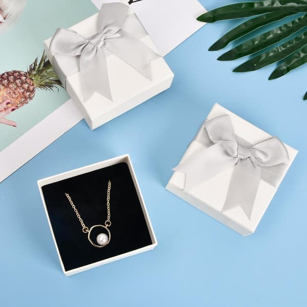 5-pack Small Gift Box, Square Jewelry Gift Box, Jewelry Case with Bow, Empty Ring Gift Boxes, Gift Box with Lid