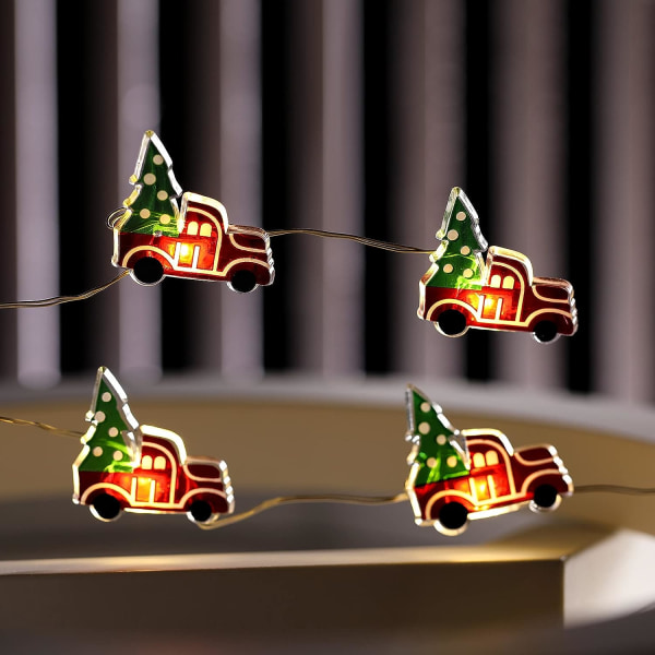 Christmas Red Truck Fairy Lights 9,8 fot 30 LEDs Julestrenglys Batteridrevne strenglys Xmas LED-streng